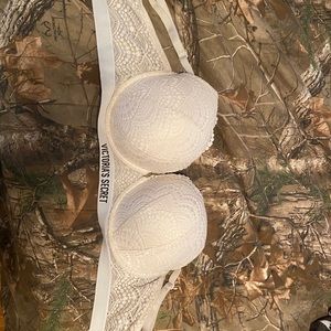 Victoria secret white lace perfect shape bra